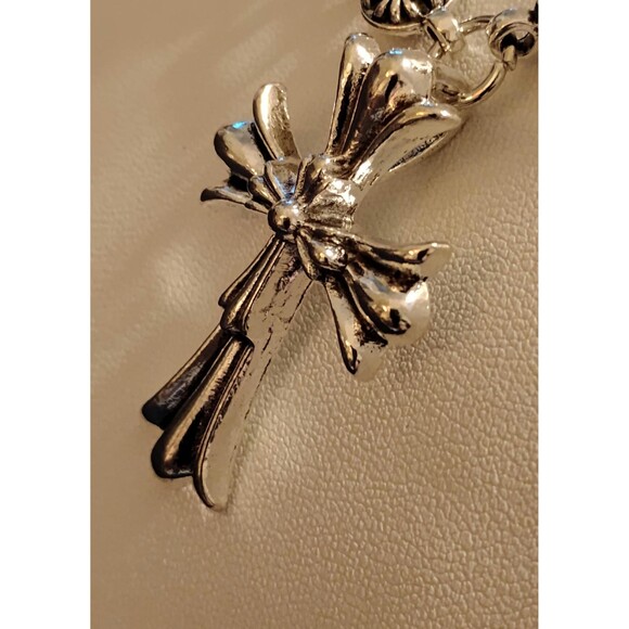 cross hip hop mens and womens retro silver color geometric alloy chain jewelry - Picture 2 of 9